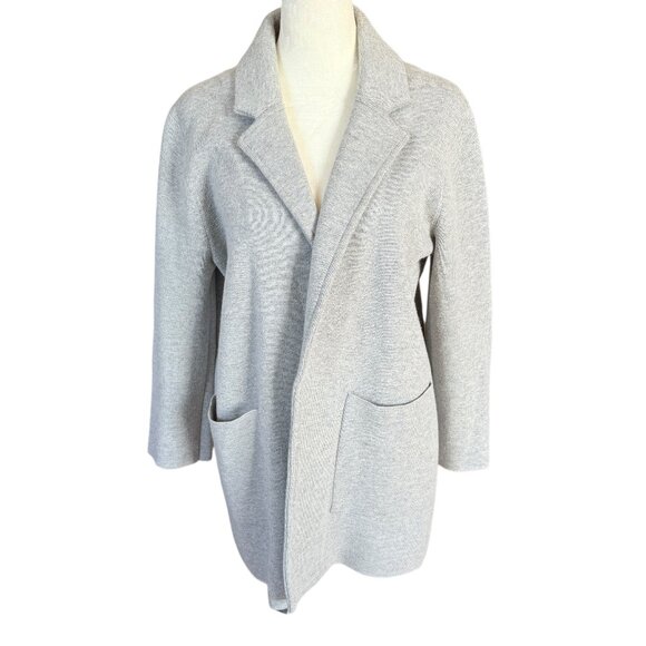 J. Crew light gray long sleeve collared open cardigan sweater jacket size small - Picture 1 of 10